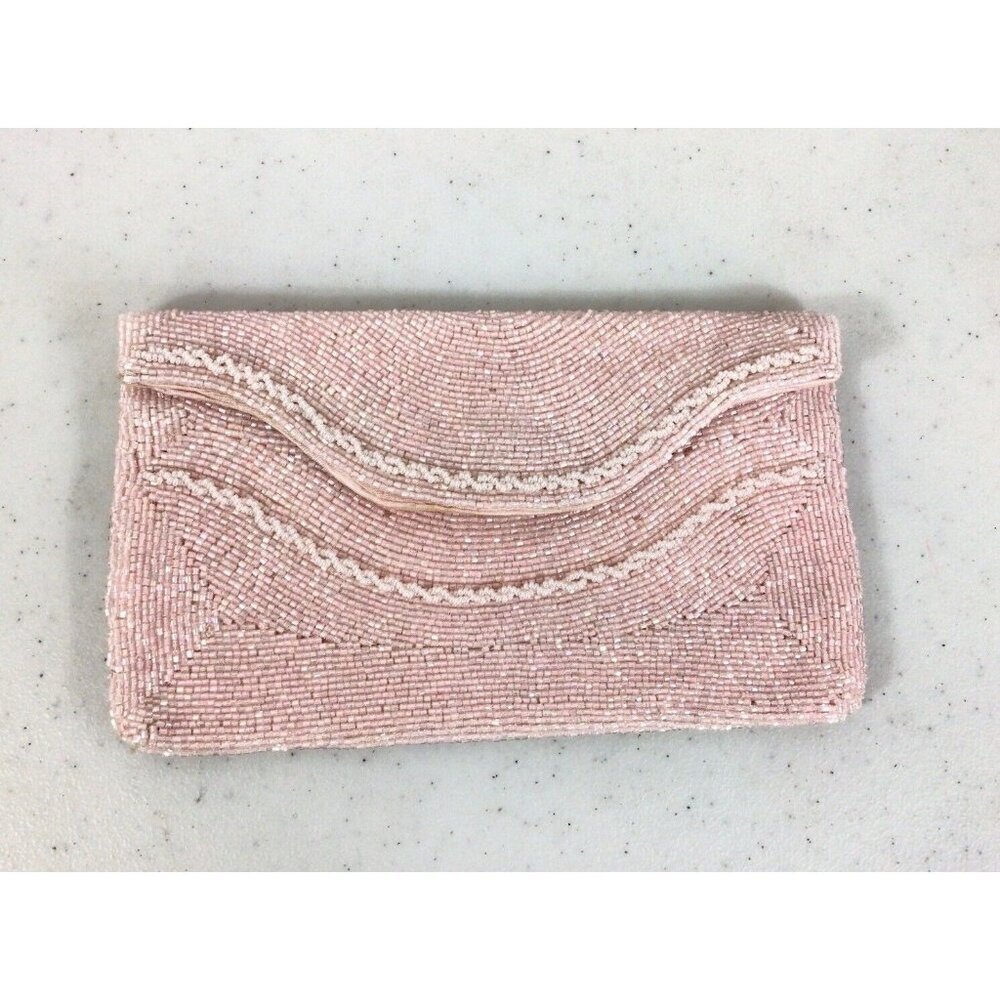 Richer Pink Sequin Beaded Bag Clutch Made in Japan